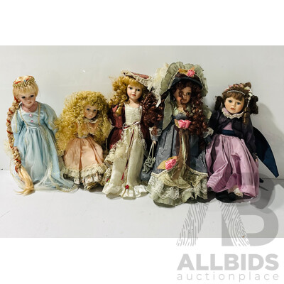Collection of Vintage Ceramic Dolls