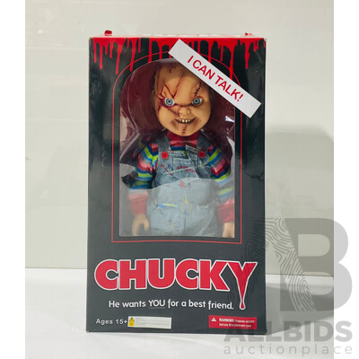 Collectable Talking Chucky Doll From Bride of Chucky by Mezcotoyz in Original Packaging