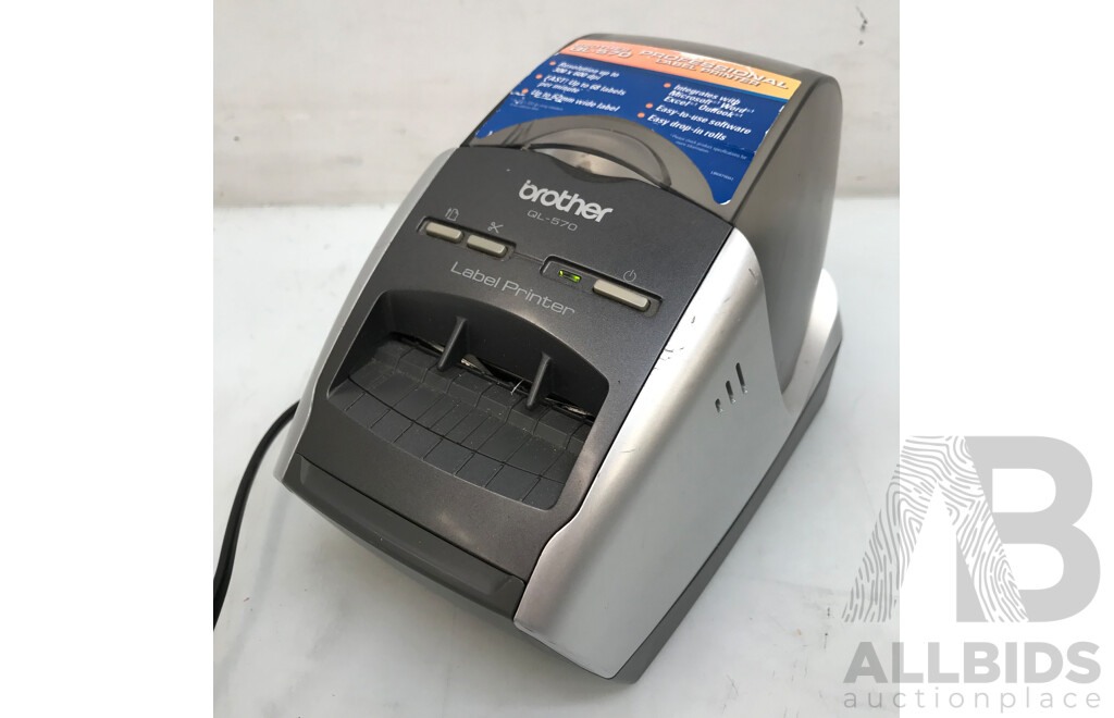 Brother (QL-570) Label Printer Machine with Power Supply