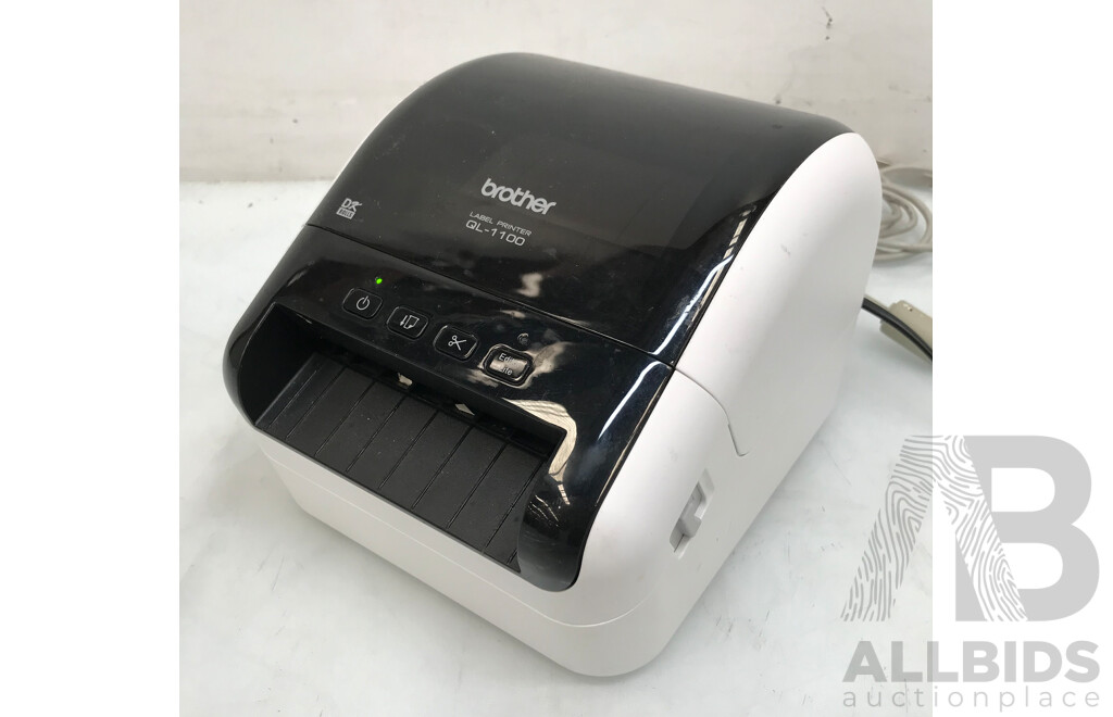 Brother (QL-1100) Label Printer Machine with Power Supply and USB Connection