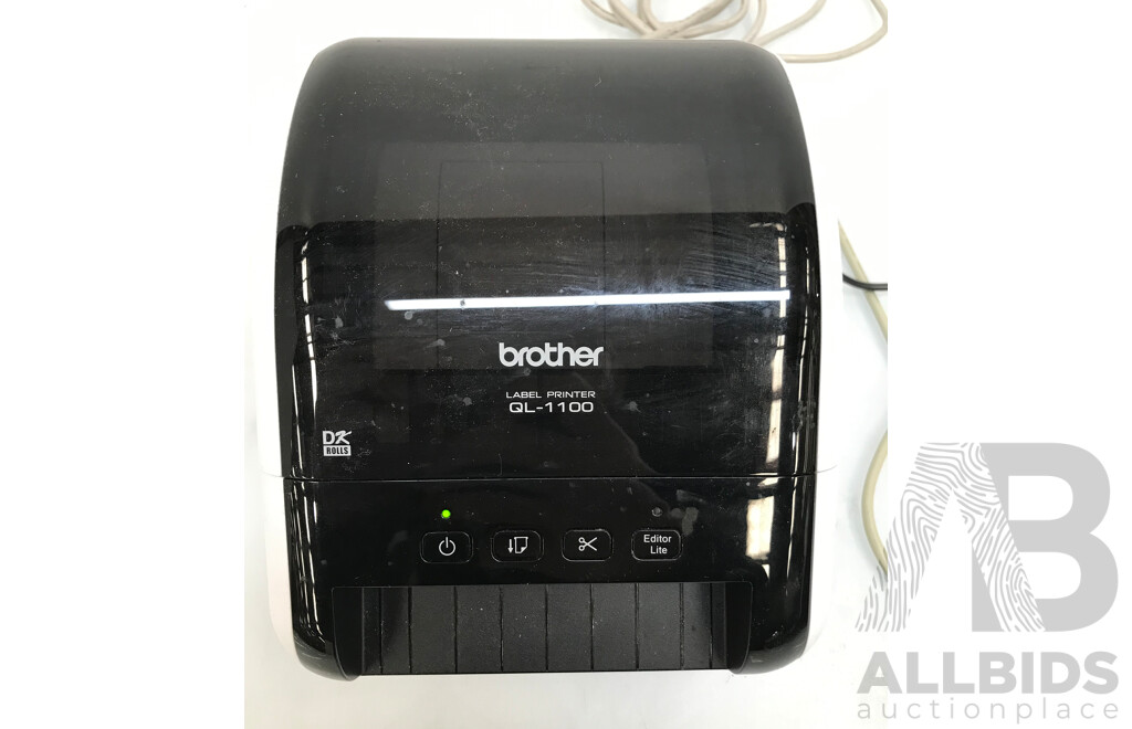 Brother (QL-1100) Label Printer Machine with Power Supply and USB Connection