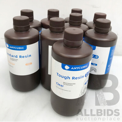 Anycubic Tough Resin for 3D Printer 1kg (Different Colours) - Lot of 9