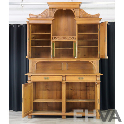 Large Oak Art Nouveau Kitchen Dresser