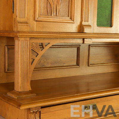 Large Oak Art Nouveau Kitchen Dresser