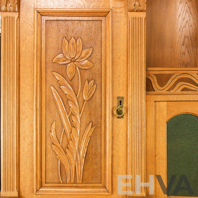 Large Oak Art Nouveau Kitchen Dresser