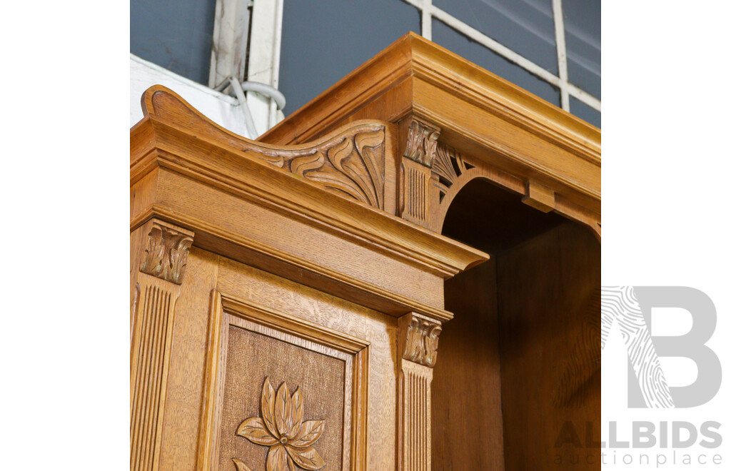 Large Oak Art Nouveau Kitchen Dresser