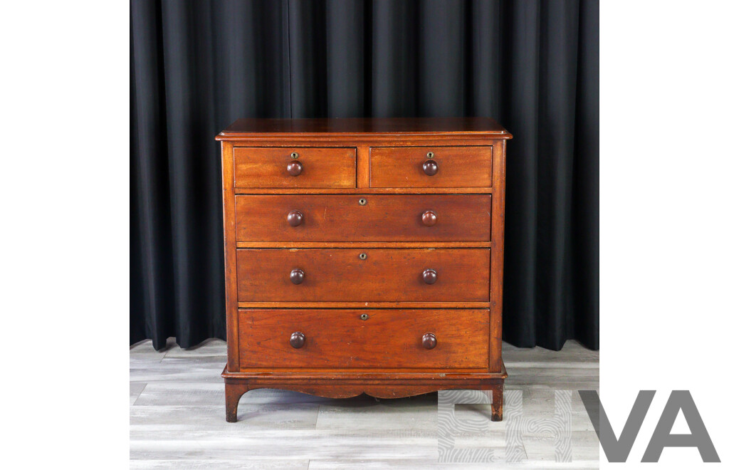 Victorian Cedar Chest of Five Drawers