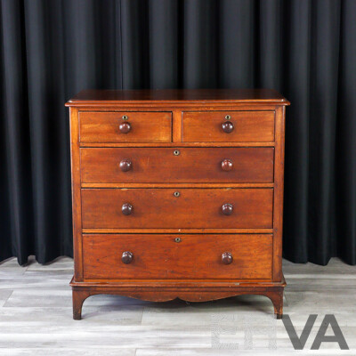 Victorian Cedar Chest of Five Drawers