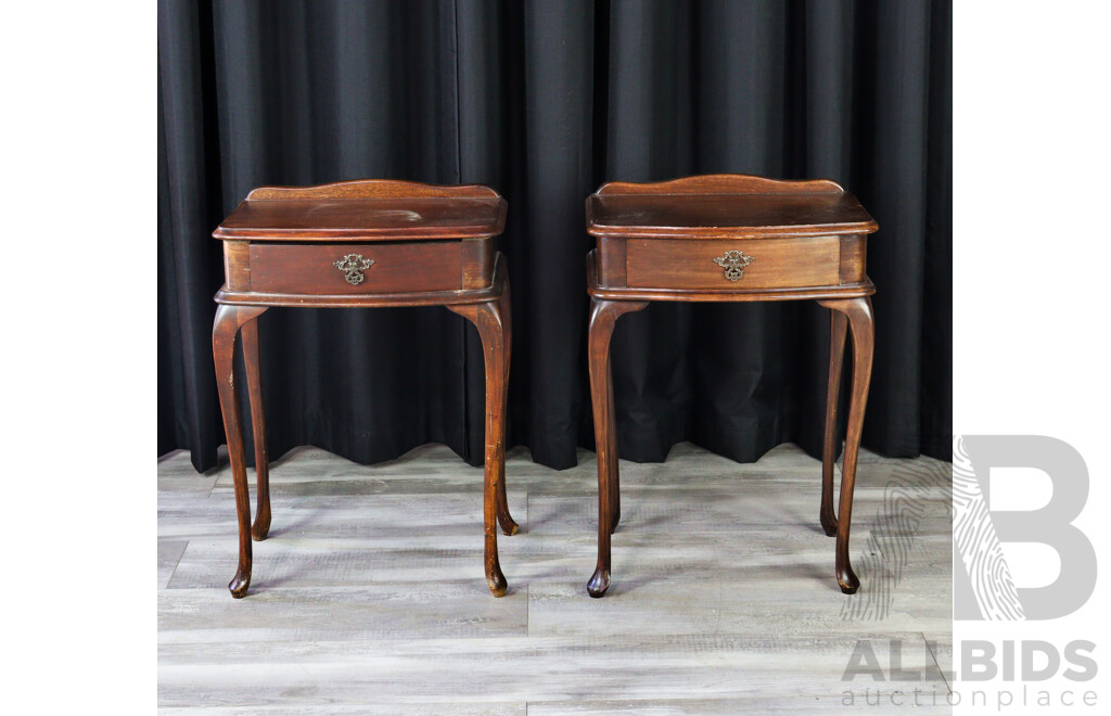 Pair of Art Deco Single Drawer Bedsides