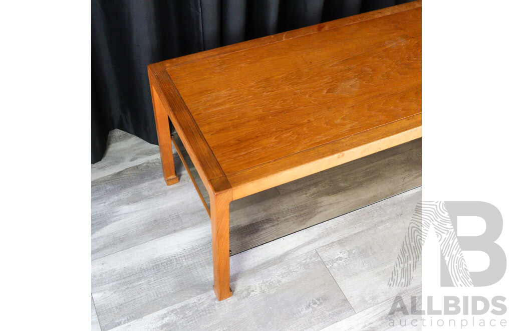 Teak Coffee Table with Glass Magazine Shelf by Chiswell