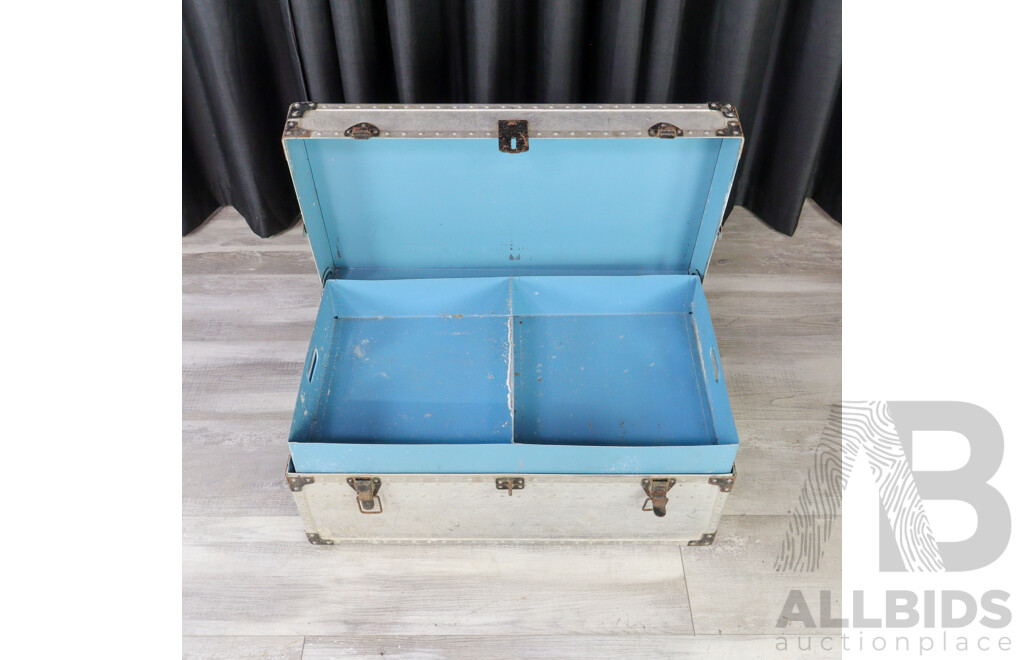 Vintage Metal Framed Shipping Trunk