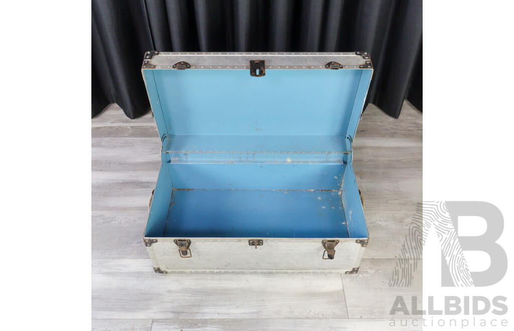 Vintage Metal Framed Shipping Trunk