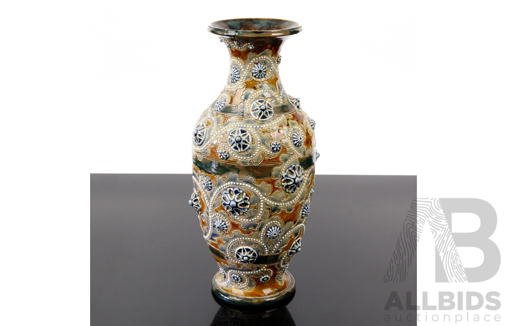 Antique English Doulton Lambeth Vase, Circa 1870s