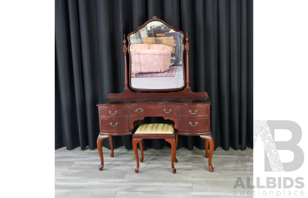 Queen Anne Style Mirrored Back Dresser