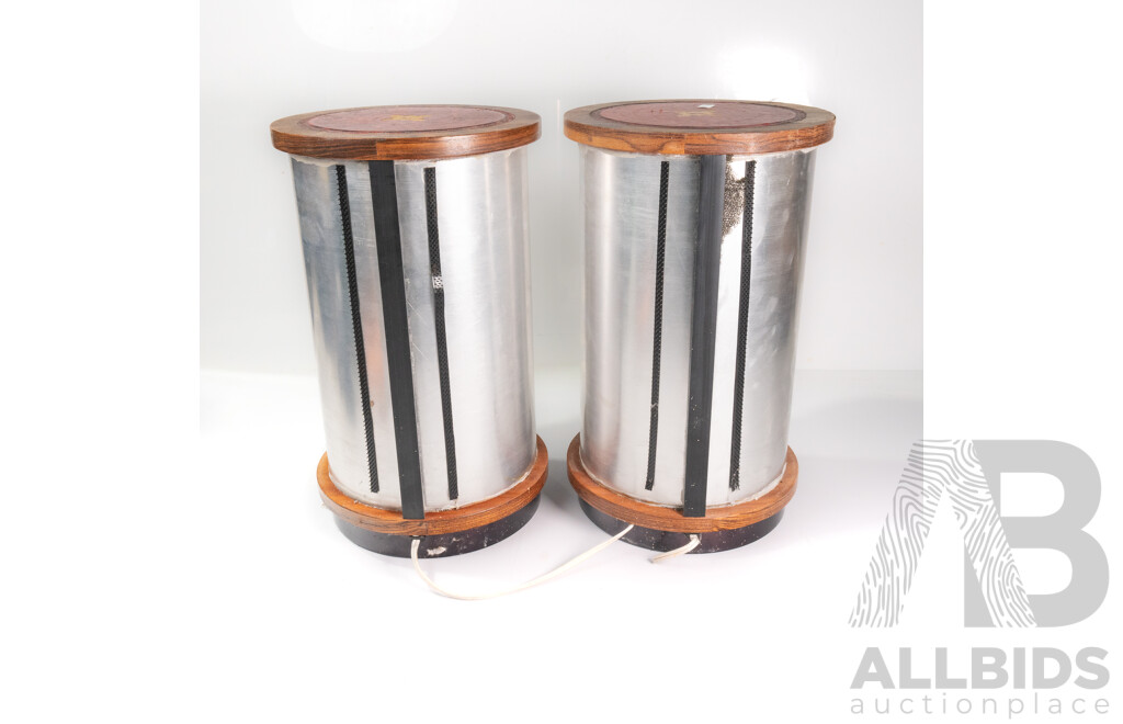 Pair Retro Model JR 149 Loudspeaker System Speakers with Faux Leather Tops