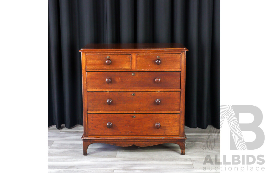 Victorian Cedar Chest of Five Drawers