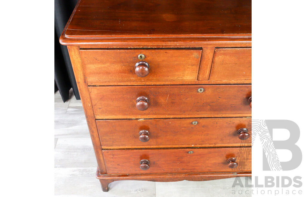 Victorian Cedar Chest of Five Drawers