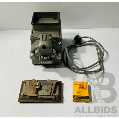 Vintage Muray Film Editor Along with Vintage Universal Ensign Fil Splicer and Kodaslide Pocket Viewer