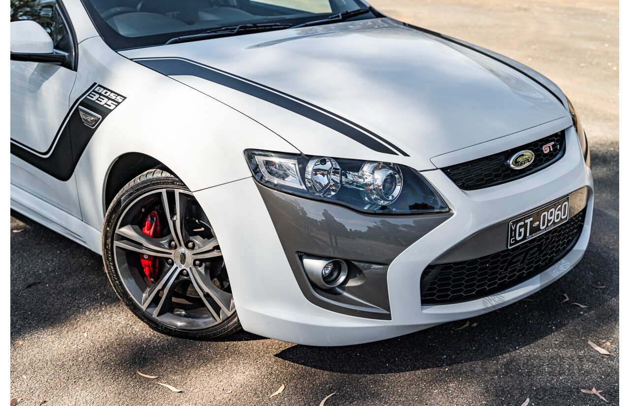 5/2012 Ford Performance Vehicles FPV GT 335 Boss FG MK2 Build No.0960 4d Sedan Winter White Supercharged V8 5.0L