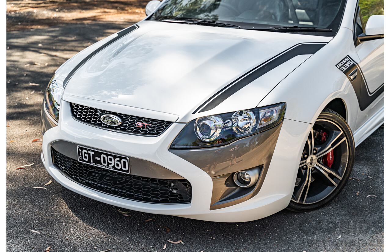 5/2012 Ford Performance Vehicles FPV GT 335 Boss FG MK2 Build No.0960 4d Sedan Winter White Supercharged V8 5.0L