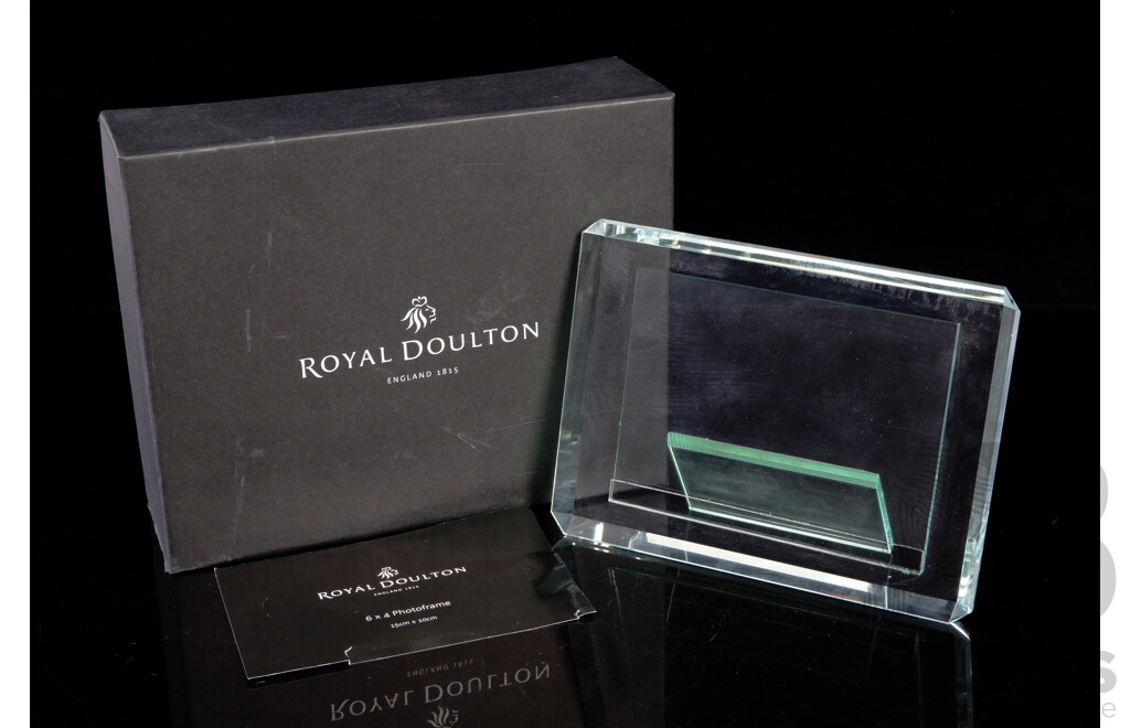 Royal Doulton Crystal Rectangular Photograph Frame in Original Box