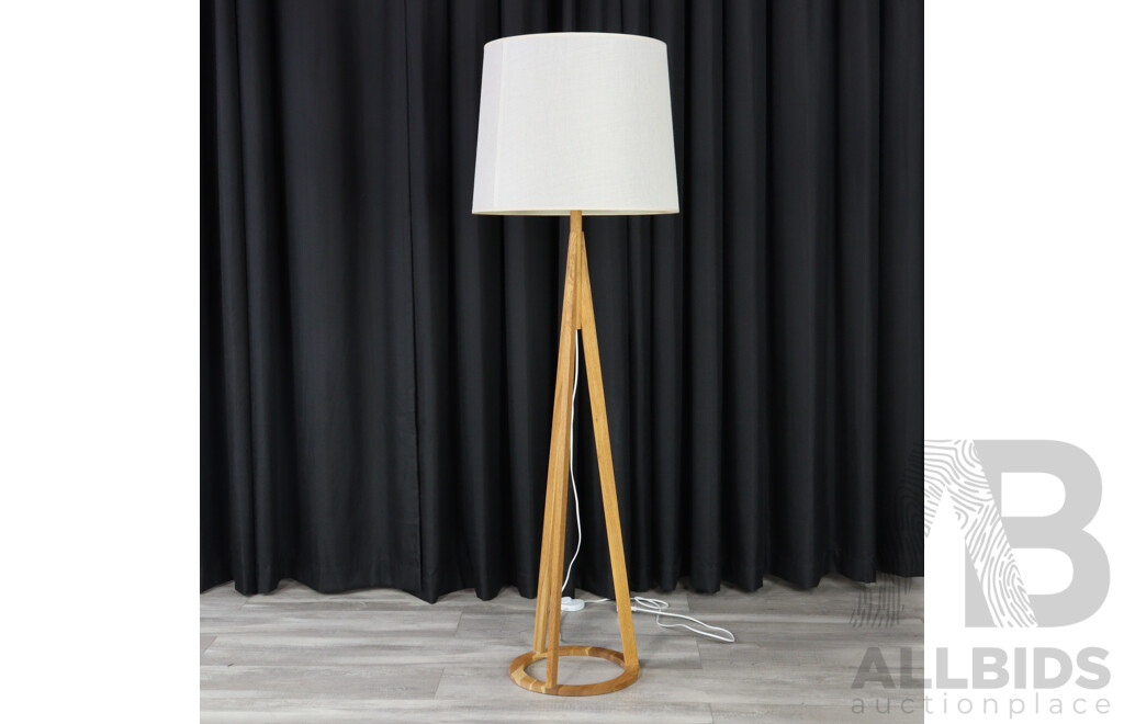 Modern Floor Lamp with Fabric Shade