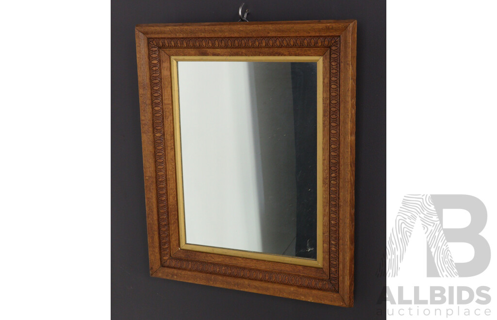 Vintage Mirror in Pressed Oak Frame