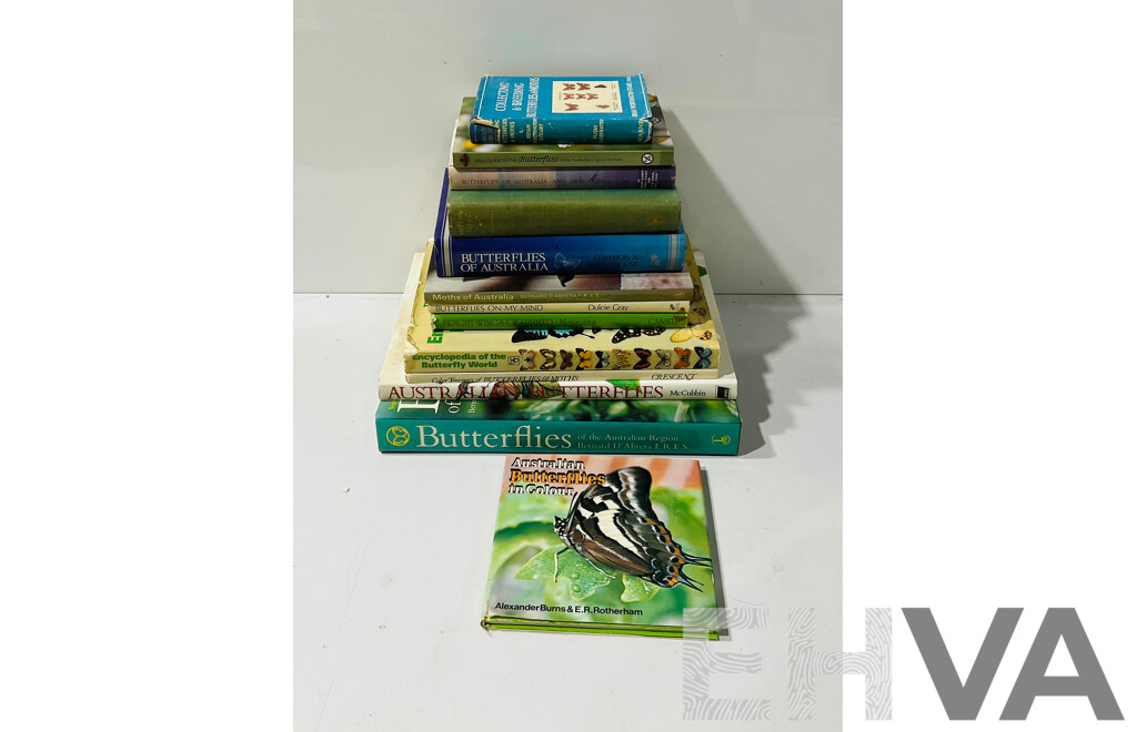 Collection Books Relating to Butterfly's & Moths Including Butterfly's of the Australian Region by B D Abrerea, Moths of Australia by the Same Author and More