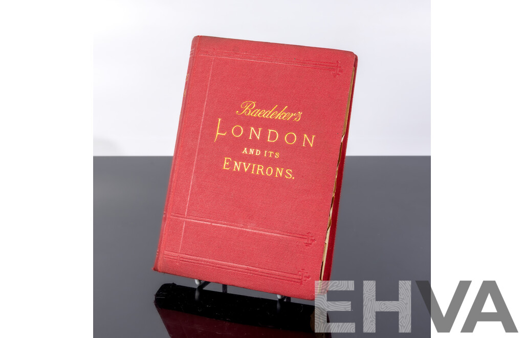 Baedeker's London and Its Environs, Karl Baedeker Publisher, 1900, Hardcover