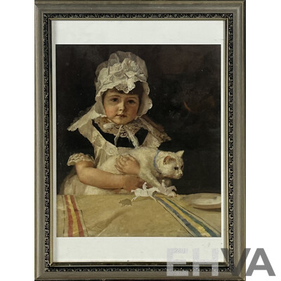 John Everett Millais, (British, 1829-1896)Cherry Ripe (1879) & Tom Roberts, (British-Australian, 1856-1931), Miss Minna Simpson (1886), Pair Prints of Originals, 48 x 36 cm (larger frame) (2)