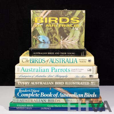 Collection Books Relating to Australian Birds Including Australian Parrots Illustrated by W T Cooper, Neville Cayley by J H Prince, Foliage Birds by G M Martins and More