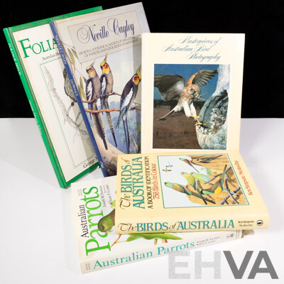 Collection Books Relating to Australian Birds Including Australian Parrots Illustrated by W T Cooper, Neville Cayley by J H Prince, Foliage Birds by G M Martins and More