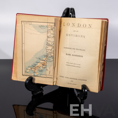 Baedeker's London and Its Environs, Karl Baedeker Publisher, 1900, Hardcover