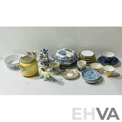 Collection Vintage and Other Porcelain Including Copeland Spode Blue and White Lidded Turrren