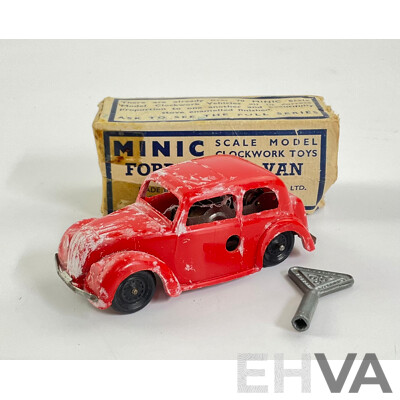 Vintage Minic Tri-Ang Clock Work Ford Light Van, Made in England