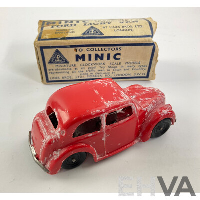 Vintage Minic Tri-Ang Clock Work Ford Light Van, Made in England