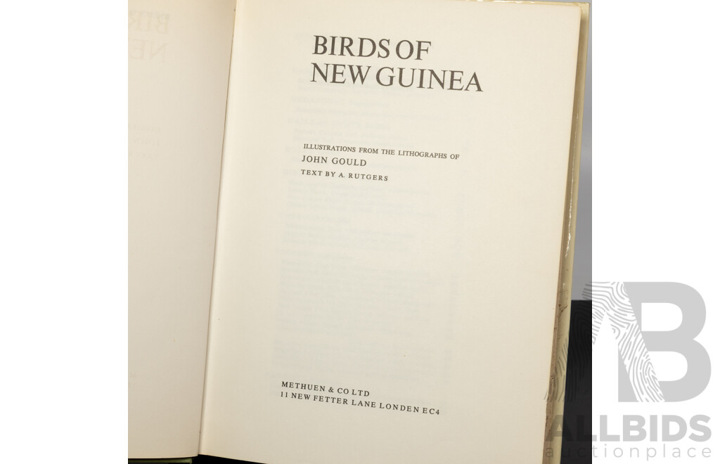 Handbook to the Birds of Australia, J Gould, Lansdowne Press, 1972 Hardcover Along with J Gould's Birds of Australia & Birds of New Guinea, Both Hardcovers with Dust Jackets
