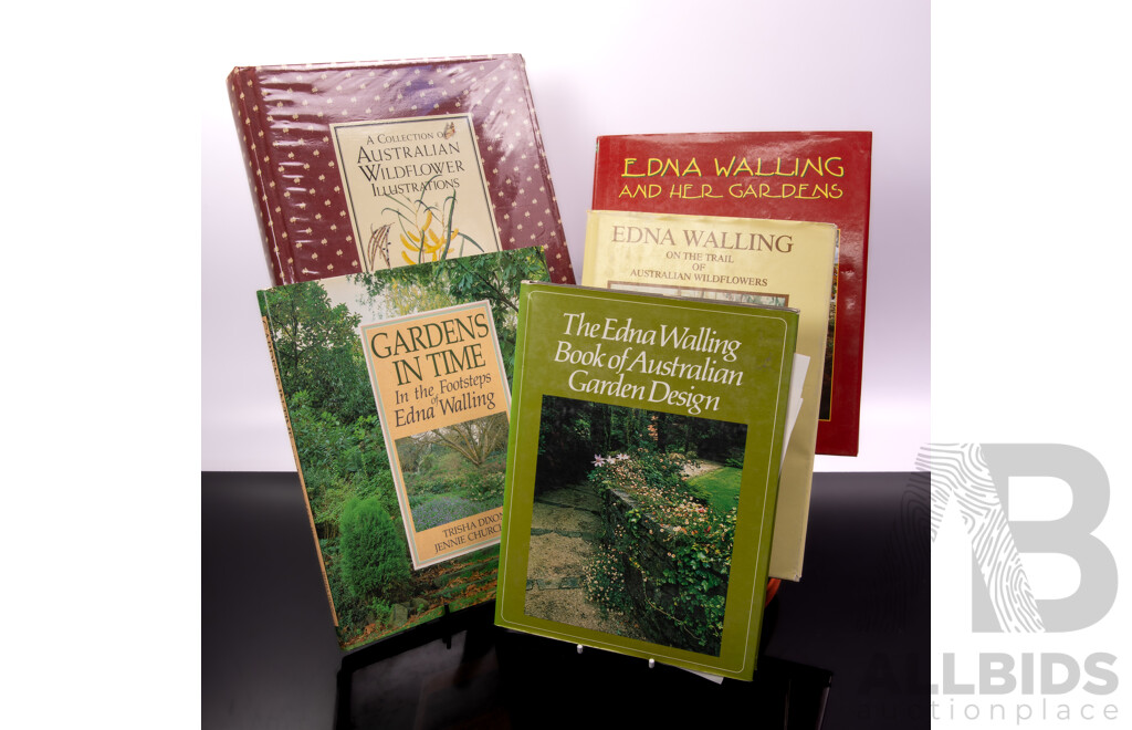 Collection  Four Books Relating to Edna Walling Along with a Collection of Australian Wildflower Ilustrations by Patricia Weare, All Hardcovers