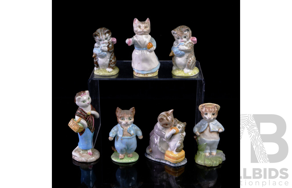 Collection Seven English Beswick Porcelain Beatrix Potter Figurines