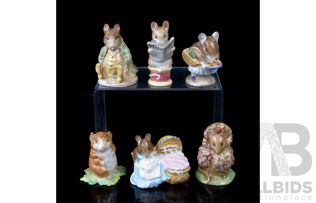 Collection Six English Beswick Porcelain Beatrix Potter Figurines