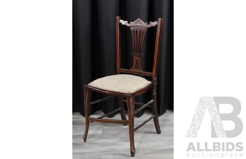 Edwardian Mahogany Five Piece Parlour Suite with String Inlay