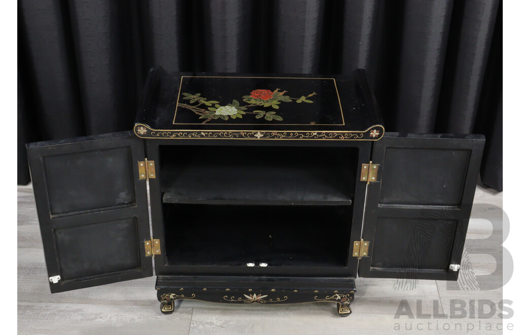 Small Chinese Two Door Cabinet with Applied Stones