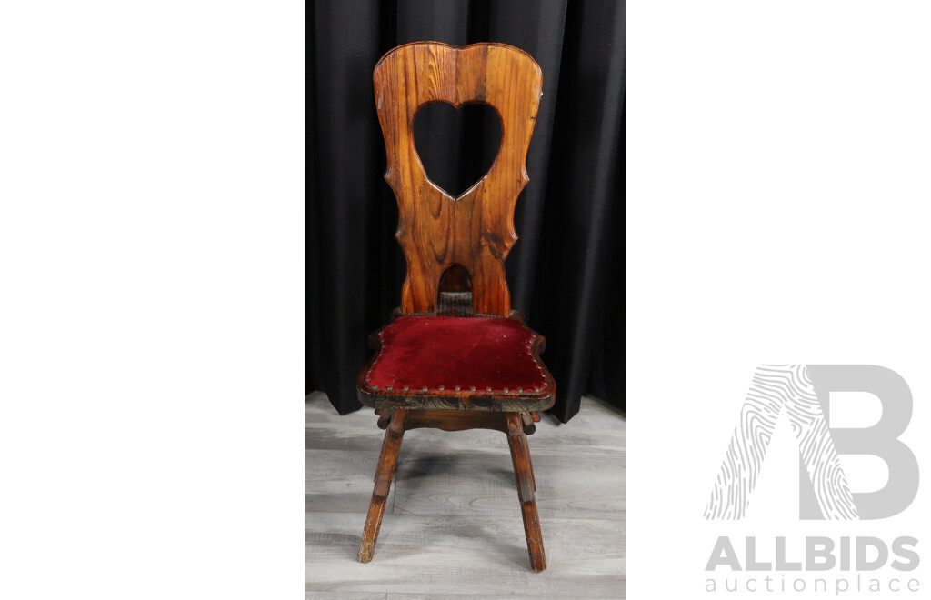 Pair of Rustic Pine Tudor Style Dining Chairs