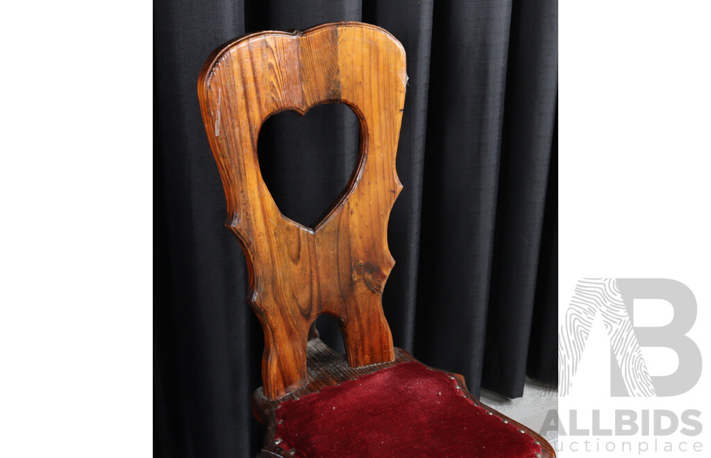 Pair of Rustic Pine Tudor Style Dining Chairs