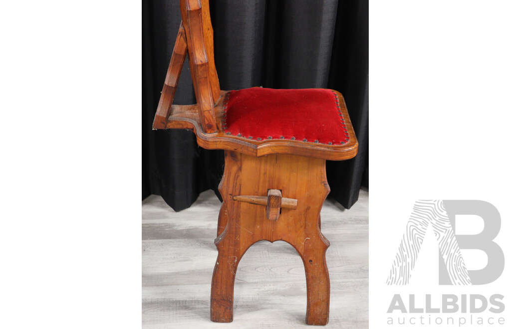 Pair of Rustic Pine Tudor Style Dining Chairs