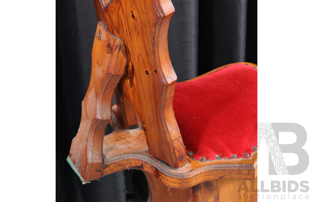 Pair of Rustic Pine Tudor Style Dining Chairs