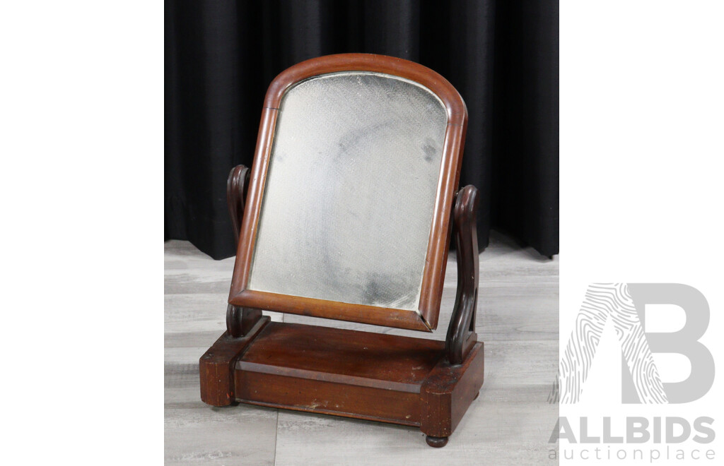 Small Victorian Mahogany Toilet Mirror