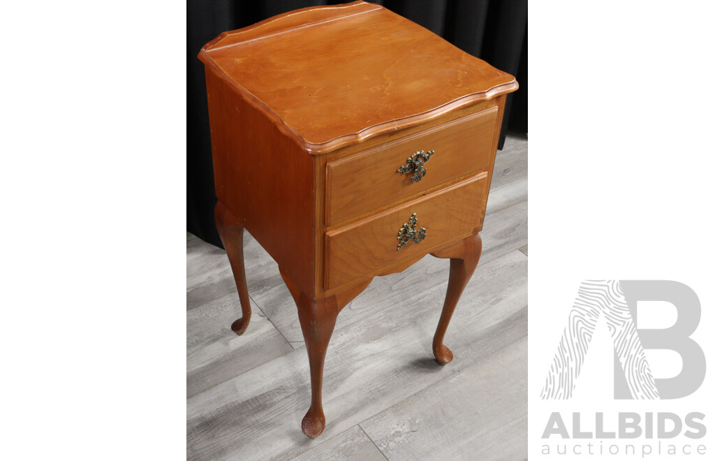 Pair of Queen Anne Style Elevated Bedside Chests