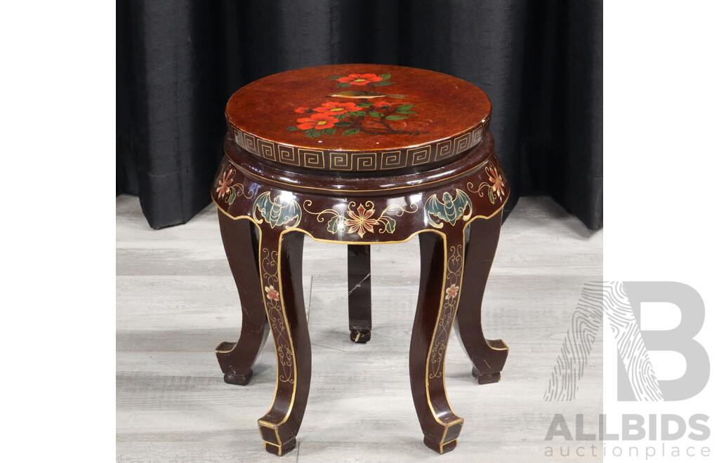 Lacquered Chinese Stool