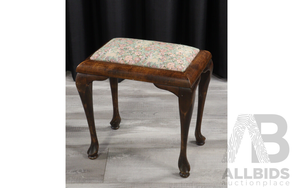 Oak Footstool with Two Chairs